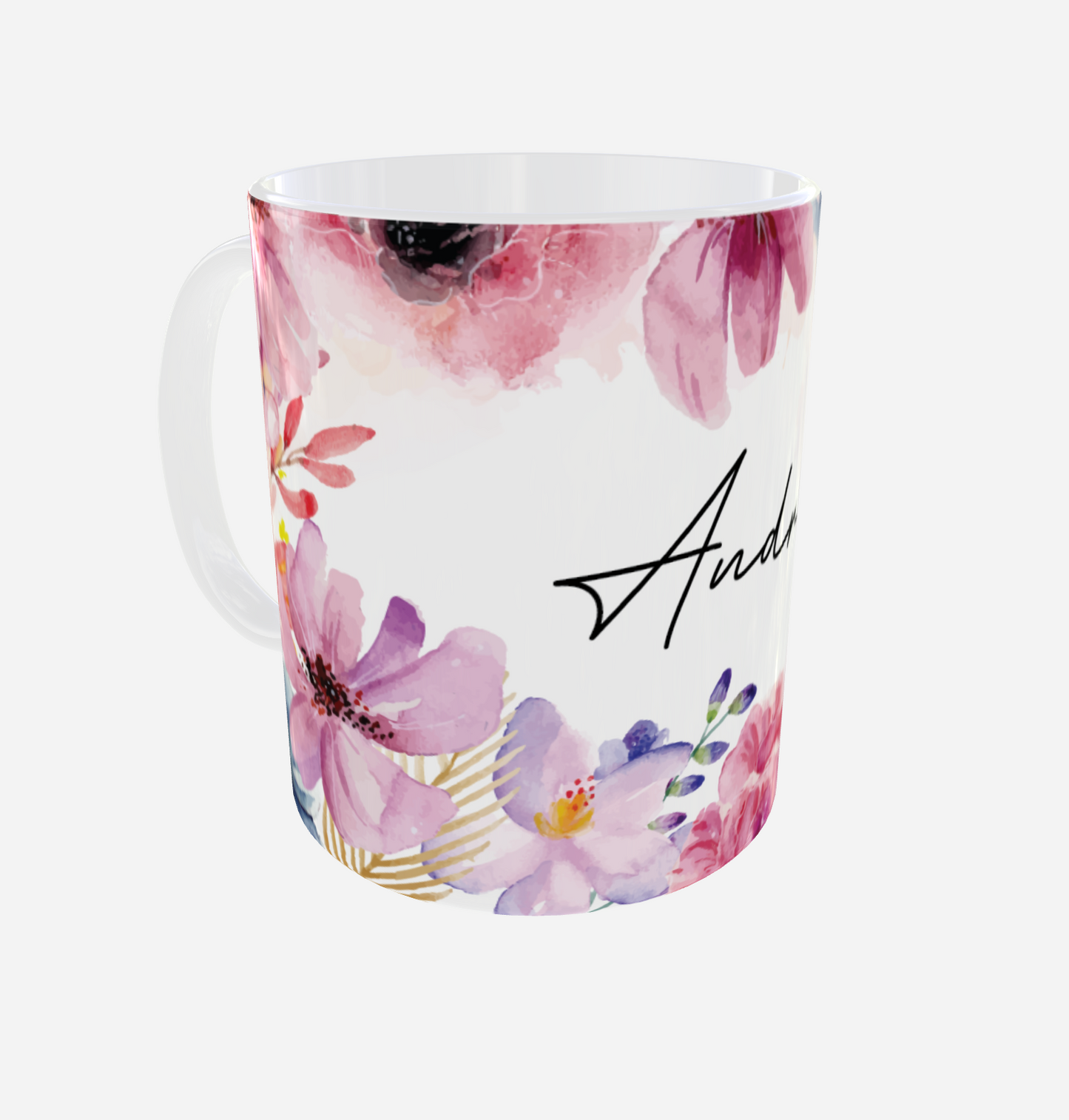 Taza Floral Personalizable